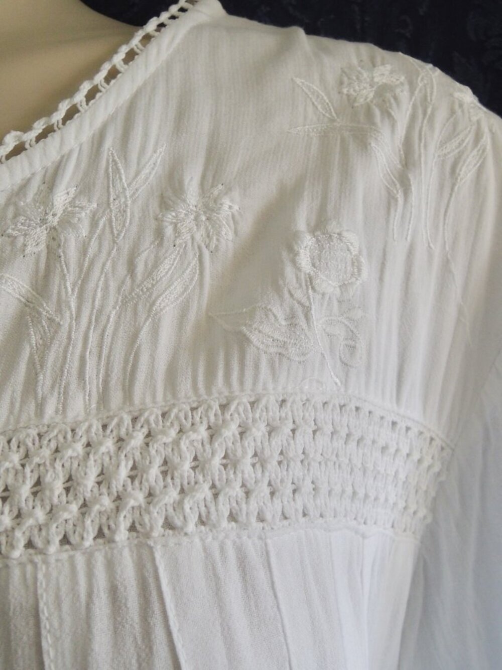 Vintage Raiment Fashions White Fairycore Cottagecore Shift Gown M *Runs L - Picture 7 of 10
